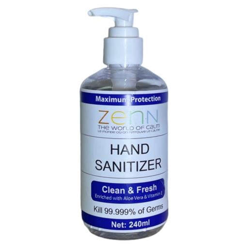 Zenn Hand Sanitizer With Alo Vera 240Ml/ 8.12 Oz