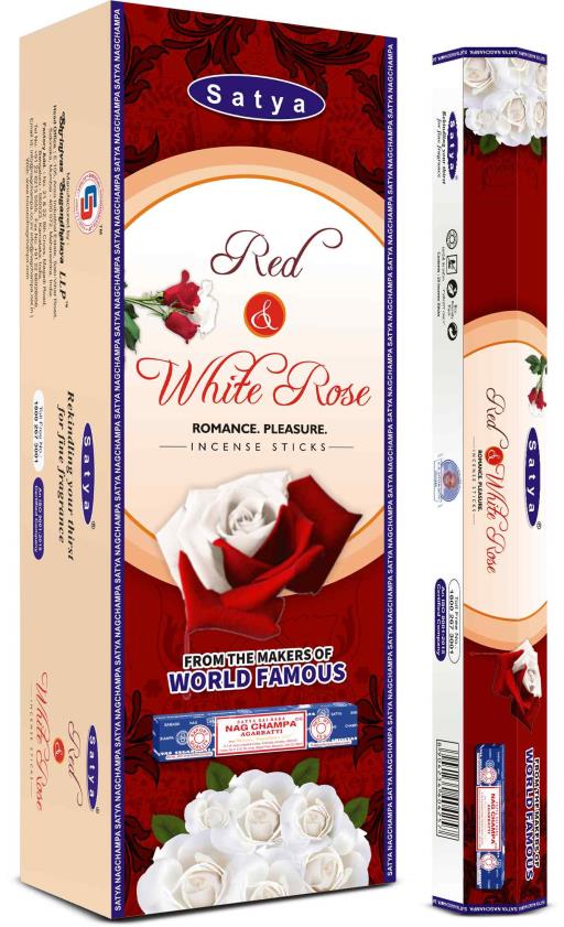 Red & White Rose INCENSE Sticks & Burns: 45 Minutes/Stick