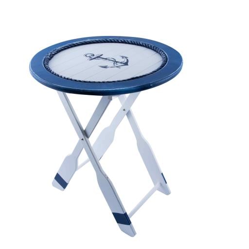 Lifebuoy Table With Painted Anchor