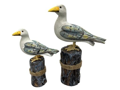 Seagull On Log With Rope Set Of 2