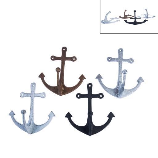Cast Iron VINTAGE Rustic Anchor Wall Mount Key Towel Hat Or Cloth Hook/ Cloth Hanger Assorted 4