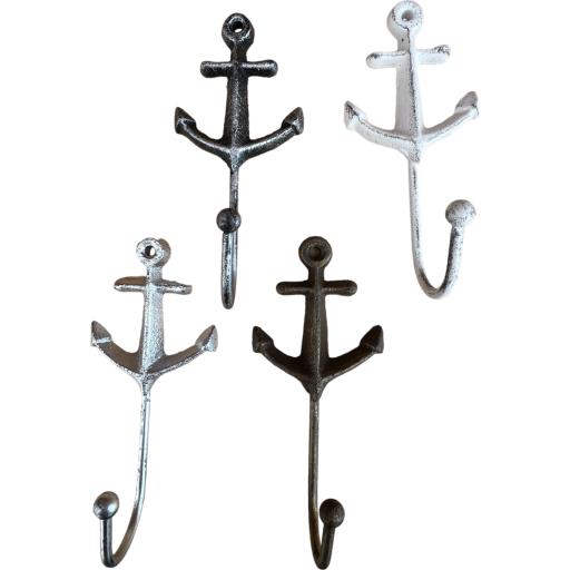 Cast Iron VINTAGE Rustic Large Anchor Wall Mount Key Towel Hat Or Cloth Hook/ Cloth Hanger Assorted 