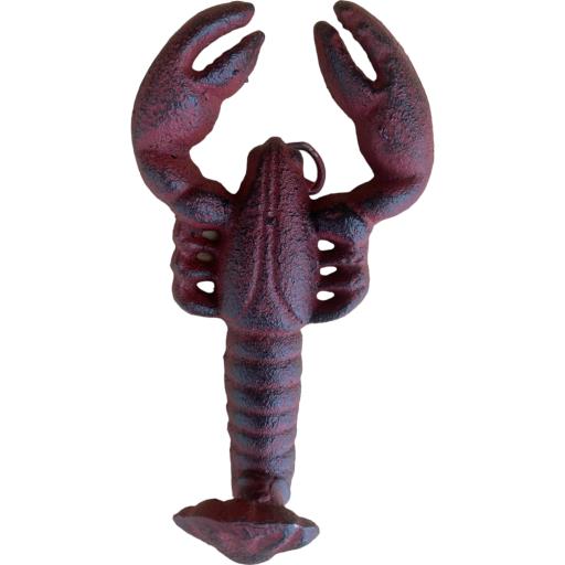Cast Iron Rustic Metallic RED Lobster Clothes Hanger Wall Mount Key Towel HAT Or Cloth Hook/ Cloth H