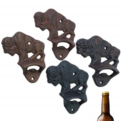 CAST IRON Bottle Opener Bison Asst. 4