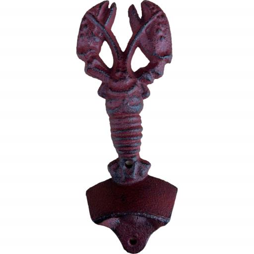 Cast Iron Rustic Metallic RED Lobster Wall Mount Bottle Opener