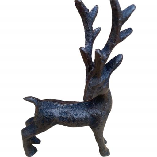Cast Iron Rustic Metallic BROWN Deer Statue Looking Backward