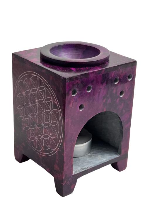 Oil Diffuser Square Shape Diffuser With Engraved FLOWER Of Life