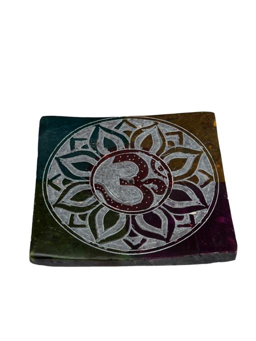 Ash Catcher Square Catcher With Engraved Om In Lotus