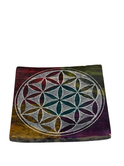 Ash Catcher Square Catcher With Engraved FLOWER Of Life