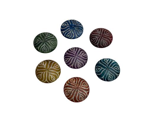 Pebble Ash Catcher Seven Chakras Colours With Engraving Set/7