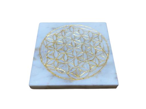 Coaster Square With Engraved FLOWER Of Life