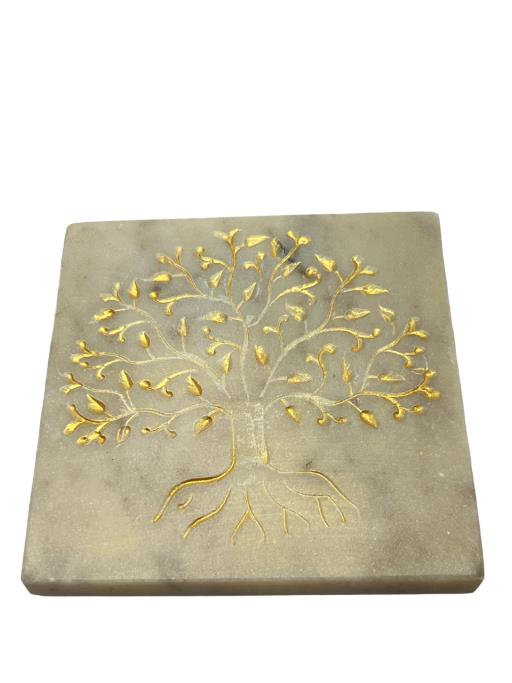 Coaster Square With Engraved Tree Of Life
