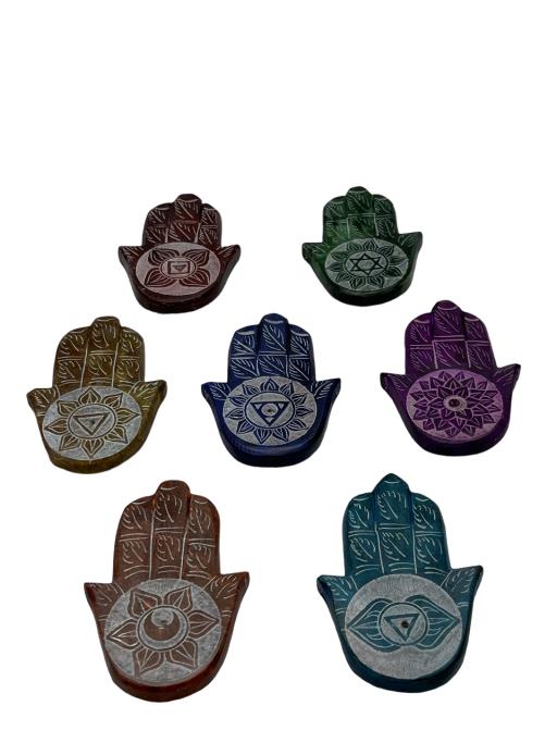 Ash Catcher Hamsa Hand Seven Chakras And Symbols Set/7