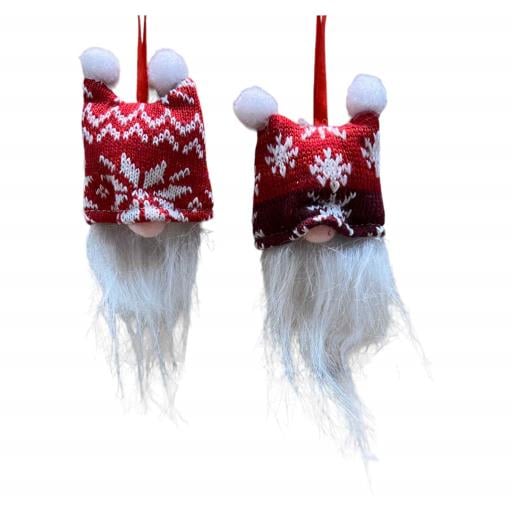 CHRISTMAS Hanging Gnomes Asst. Red White Green