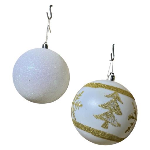 CHRISTMAS Balls With CHRISTMAS Tree 2 In Box White