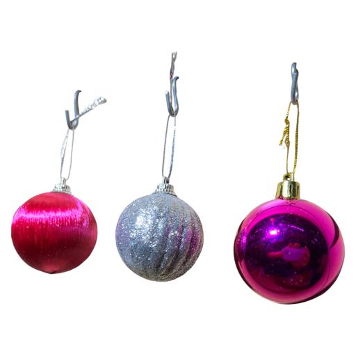 CHRISTMAS Balls With Bell Print 20 In BoxGold Red