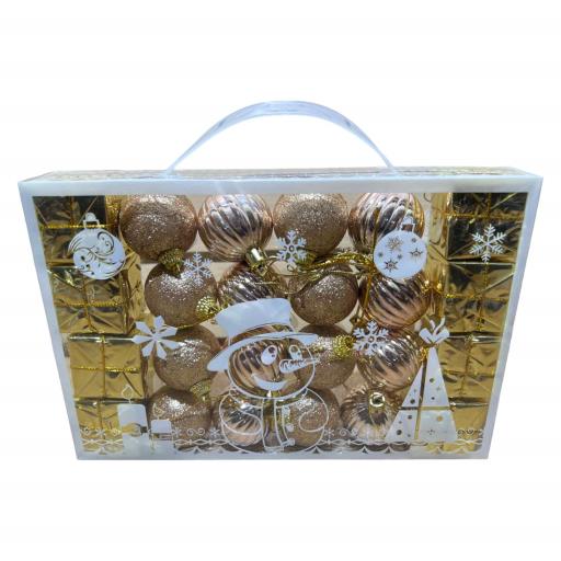 CHRISTMAS Balls With Gift Boxes 24 In BoxGold