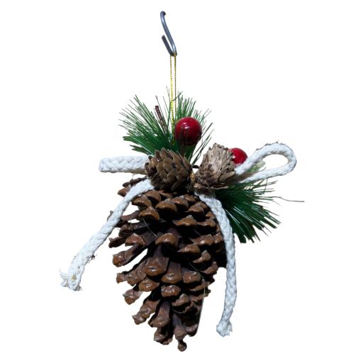 CHRISTMAS Pine Cone 1 In BoxRedBrown White