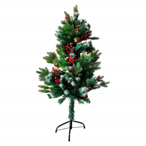 CHRISTMAS Tree 3.9Ft With Red Cherry Green WhiteRed