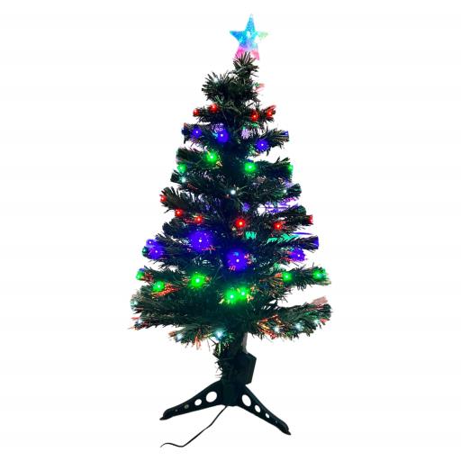 CHRISTMAS Tree Pre-Lit With Multi Color Led 2.9Ft