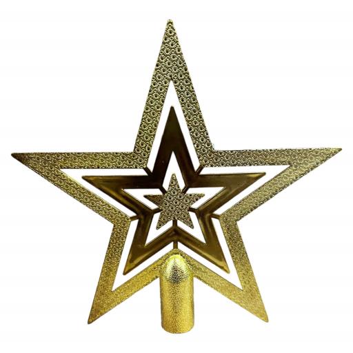 GOLD Glittered 5 Point Star Treetop
