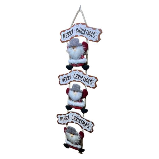 CHRISTMAS Hanging Ladder Asst4 Raindeer Santa Snow Man White Red Brown