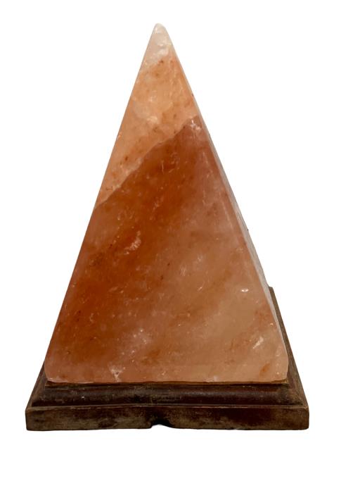 Himalayan Salt LAMP Pyramid Shape With Wooden Base