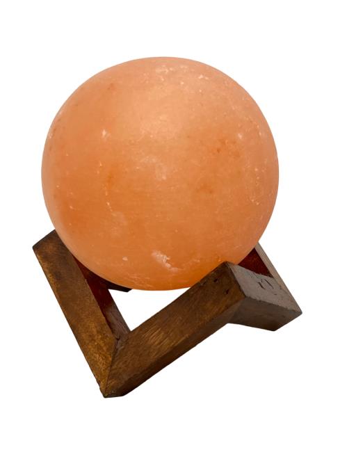 Himalayan Salt LAMP Ball Shape With Innovative Wooden Stand