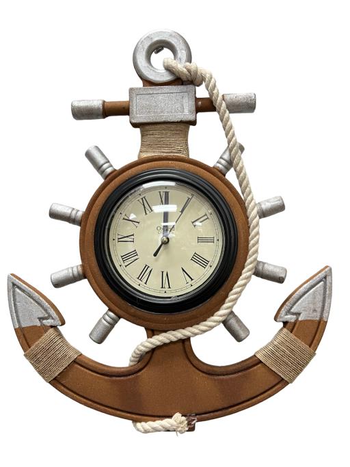 Hanging CLOCK Anchor & Ship Wheel Shape