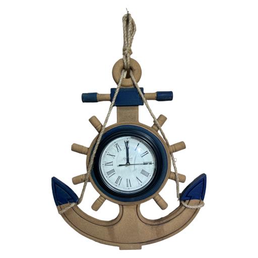 Hanging CLOCK Anchor And Ship Wheel Shape With Rope