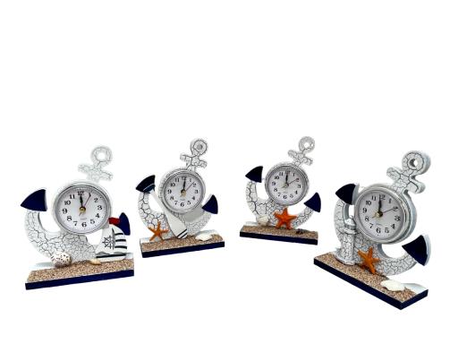 Table Top CLOCK Anchor Shape Asst. 4 With Lighthouse Sea Shell Paddle & Sailboat