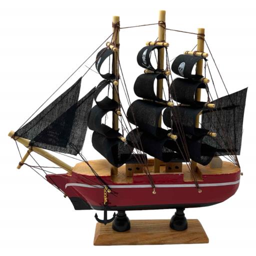 Ship With Three Masts 20 Cm BLACK Marron Brown