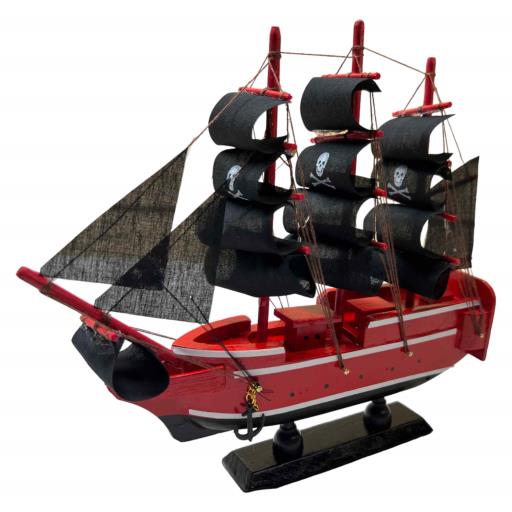 Ship With Three Masts 24 Cm BLACK Marron Brown