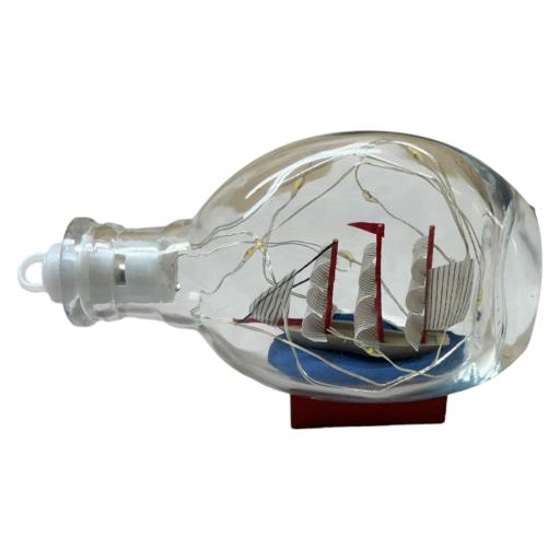 Ship In A GLASS Bottle With Led