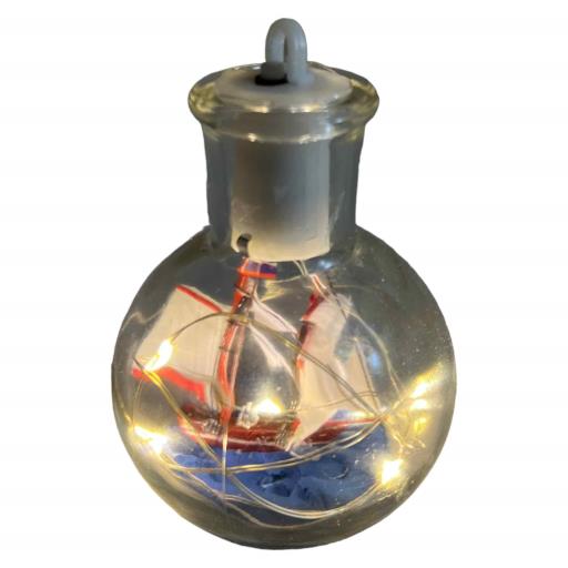 Ship In A GLASS Bottle With Led