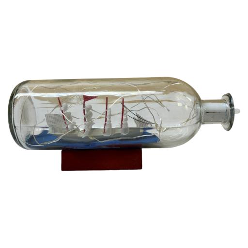 Ship In A GLASS Bottle With Led