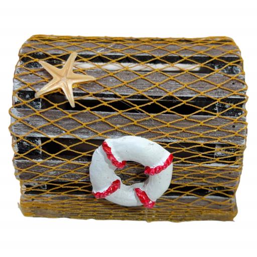 Lobster Trap With Ropes Life Saver And FISHING Net Brown Red