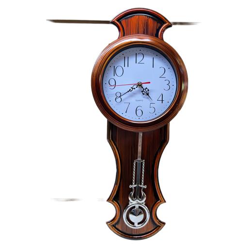 Wall Clock Clock With Pendulum Brown GOLD White
