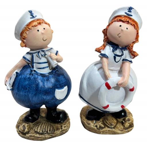 SAILOR Man And Woman With Life Saver Navy Blue White Red Asst.