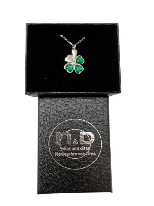 Stainless Steel Pendant FLOWER With Green Stone Petals