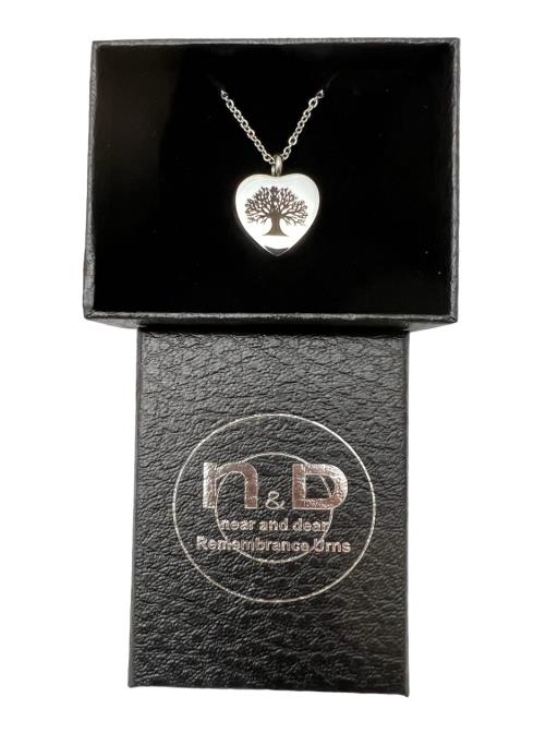 Stainless Steel PENDANT Heart With An Engraved Tree Of Life