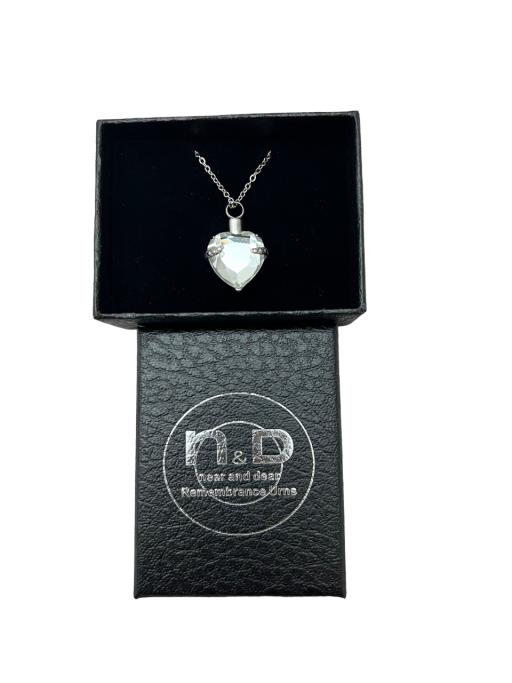 Stainless Steel PENDANT Clear Glass Diamond