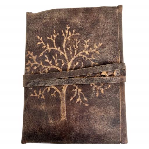 Tree Of Life Handmade Buff Leather Journal With VINTAGE Paper & Leather String