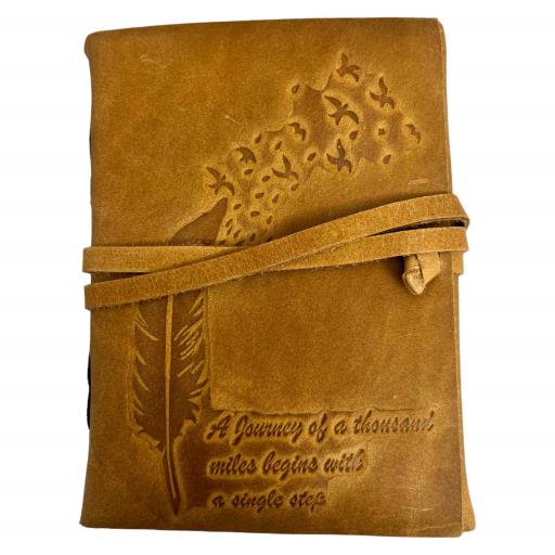 Natural Leaf Handmade Buff LEATHER Journal With LEATHER String