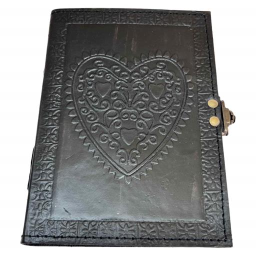 Heart Handmade LEATHER Journal With Lock