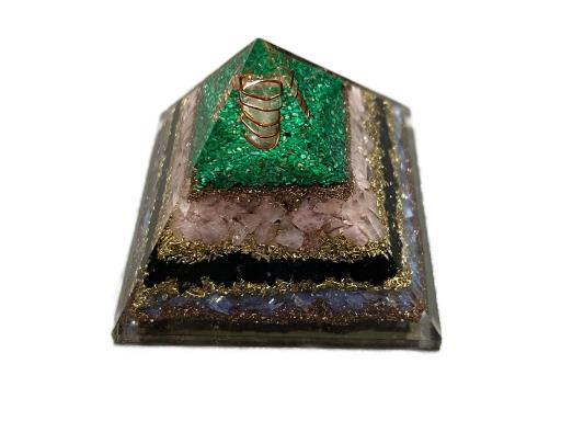 Melachite Layer Orgonite Pyramid
