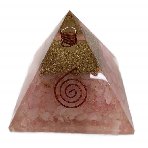 Rose Quartz Stone Orgonite Pyramid
