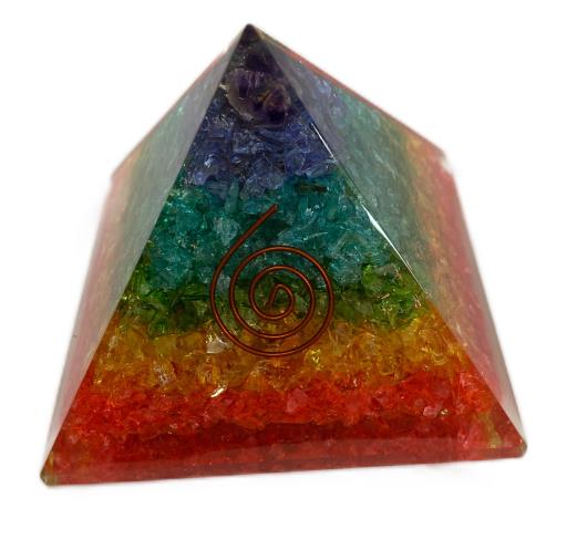 Seven Chakra Stone Onyx Orgonite Pyramid