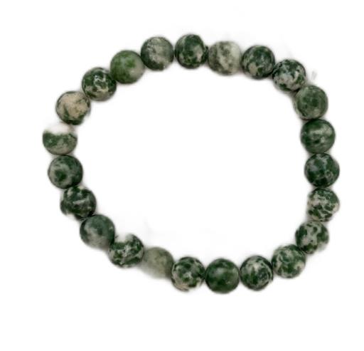Tree Agate (Green Spotted Jasper) BRACELET Associated With Heart Chakra And Strengthens Immune Syste