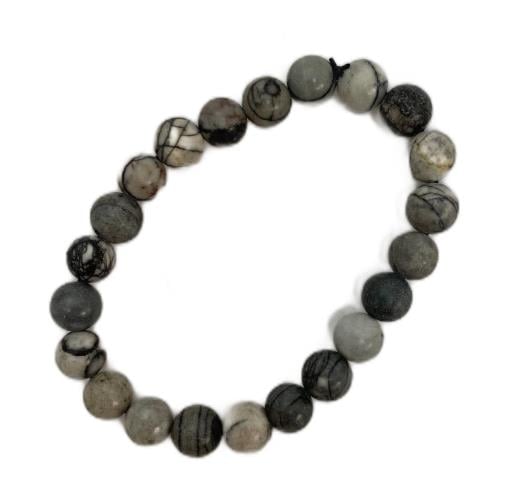 Black Web Jasper Stone BRACELET Brings Strong Sense Of Security Courage And Determination 8Mm